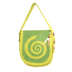 Rahmentrommeltasche Filz, hellgrün-dunkelgrün, 47 cm kaufen München, Filz-Tasche, buy handmade felt bag for 17,5