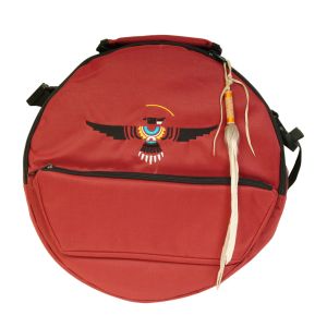 Rahmentrommel-Tasche Deluxe rot Adler, 54 cm kaufen München, Indianer-Trommel-Tasche kaufen Erding, Schamanentrommel-Tasche kaufen Bayern, buy drum case for 20,5