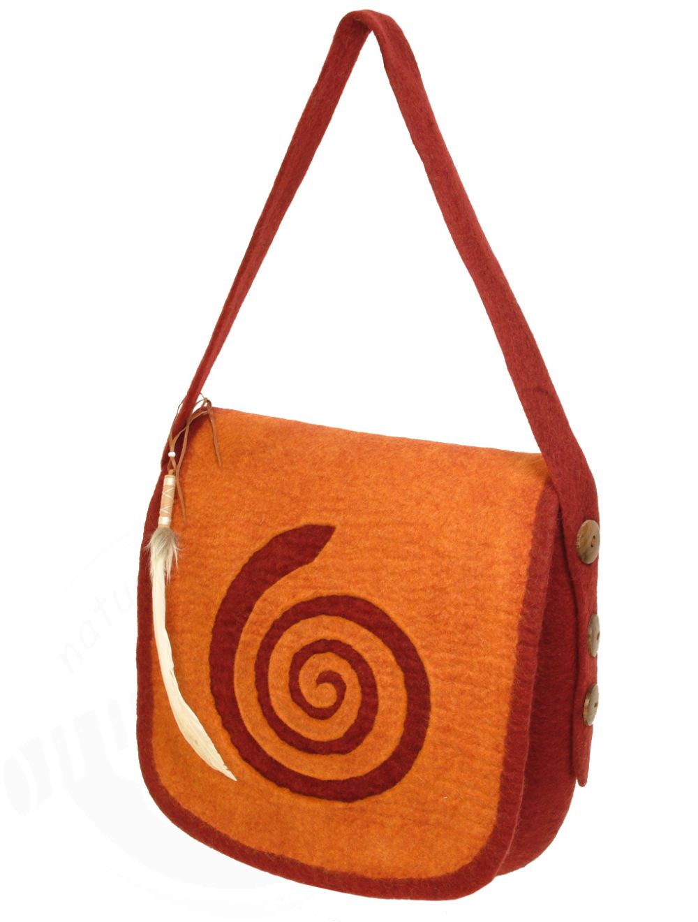 rahmentrommel_tasche_filz_rot_orange_44cm