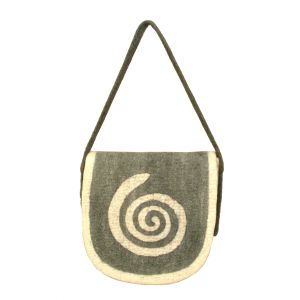 Rahmentrommeltasche Filz, natur-grau, 46 cm kaufen München, buy handmade bag from felt for 17,3
