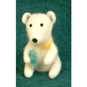 Filz-Fingerpuppe Eisbär kaufen München, Eisbär mit Fisch aus Filz kaufen Bayern, Felt, handmade glove puppet icebear made of felt, natürliches Kinder-Spielzeug aus Filz, Filz-Tier, Filz-arbeit, Filzfingerpuppe Eisbär mit Fisch
