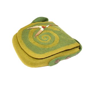 Rahmentrommel-Tasche aus Filz oliv-moosgrün, 39 cm kaufen München, Filztasche kaufen, buy hand made felt bag for 15