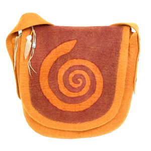 Rahmentrommeltasche Filz orange-rot, 42 cm kaufen München, buy handmade bag from felt for 15,7