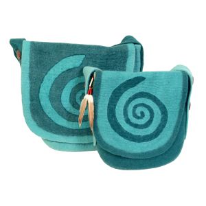 Rahmentrommel-Tasche aus Filz türkis-petrol, 42 cm kaufen München, Filz-Rahmentrommeltasche kaufen Bayern, buy felt bag for 15,7