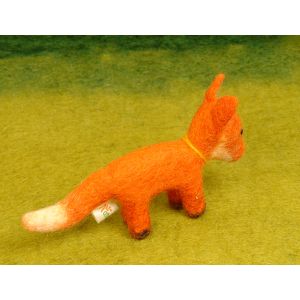 Filzpuppe laufender  Fuchs kaufen München, Filzfingerpuppe schlafender Fuchs kaufen Bayern, Filzfuchs kaufen Erding, buy puppet of running fox made of felt, natürliches Kinder-Spielzeug aus Filz, Filz-Puppe laufender Fuchs