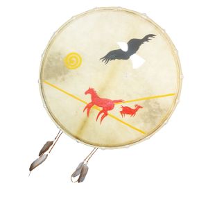 Rahmentrommel Steppe mit Adler mit Pferd Nr. 2a, 52 cm kaufen München, Schamanentrommel kaufen BRD, Indianertrommel kaufen Erding, buy 20,5