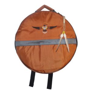 Rahmentrommel-Rucksack CN kupfer mit schwarzem Adler, 44 cm kaufen München, Rucksack kaufen  Bayern, buy backpack drum case for 16,5