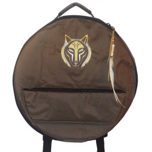 Rahmentrommel-Rucksack Deluxe braun Wolf, 49 cm helle Augen kaufen München, buy backpack drum case for 18,5