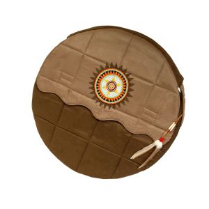 Rahmentrommel-Tasche NC Erde - gelbe Sonne 53 cm kaufen München, Rund-Trommel-Tasche kaufen BRD, Schamanentrommel-Tasche kaufen Bayern, sac de tambour de cadre, borsa di tambour, buy drum case for 20