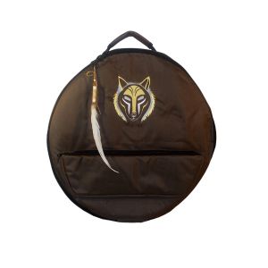 Rahmentrommel-Tasche Deluxe braun Wolf, 69 cm kaufen München, Rahmentrommeltasche kaufen BRD, Schamanentrommel-Tasche kaufen Bayern, buy frame drum case for 27