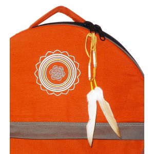 Rahmentrommel-Rucksack CP orange Mandala, 44 cm kaufen München, Rahmentrommel-Tasche kaufen, buy backpack with mandala for 16,5