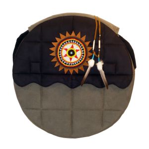 Rahmentrommel-Tasche NC Dark Smoke, 43 cm kaufen München, Indianer-Trommel-Tasche kaufen BRD, Schamanentrommel-Tasche kaufen Bayern, sac de tambour de cadre, borsa di tambour, drum case  for 16,2