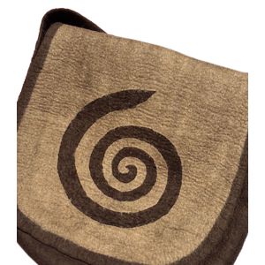 Rahmentrommeltasche aus Filz, braun-beige, 39 cm kaufen München, buy handmade bag from felt for 15