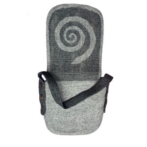 Rahmentrommel-Tasche Filz hellgrau-rauchgrau, 49 cm kaufen München, buy hand made felt bag for 18,5