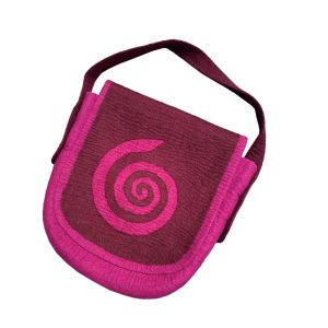Rahmentrommeltasche Filz, pink-weinrot, 49 cm kaufen München, buy handmade bag from felt for 18,5