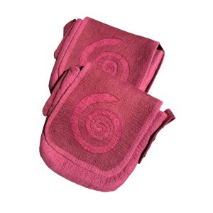 Rahmentrommeltasche Filz, rosé-weinrot, 54 cm kaufen München, buy handmade bag from felt for 21