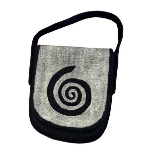 Rahmentrommel-Tasche aus Filz, schwarz-hellgrau, 37 cm kaufen München, buy drum case - handmade from felt for 13,7