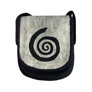 Rahmentrommel-Tasche aus Filz, schwarz-hellgrau, 42 cm kaufen München, buy drum case - handmade from felt for 15,7