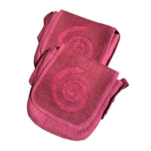 Rahmentrommeltasche Filz, rosé-weinrot, 49 cm kaufen München, buy handmade bag from felt for 18,5