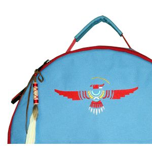 Rahmentrommel-Tasche Deluxe türkis - roter Adler, 49 cm kaufen München, Schamanentrommel-Tasche kaufen BRD, buy drum case for 18