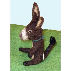 Filz-Fingerpuppe dunkelbrauner Esel kaufen München, Filzfingerpuppe grauer Esel  kaufen Bayern,  glove puppet dark brown donkey made of felt, natürliches Kinder-Spielzeug aus Filz, Filz-Finger-Puppe grauer Esel, Filz-Tier, Filz-arbeit, Filzfingerpuppe Ese