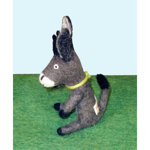 Filz-Fingerpuppe grauer Esel  kaufen München, Filzfingerpuppe grauer Esel  kaufen Bayern,  glove puppet grey donkey made of felt, natürliches Kinder-Spielzeug aus Filz, Filz-Finger-Puppe grauer Esel, Filz-Tier, Filz-arbeit, Filzfingerpuppe grauer Esel 