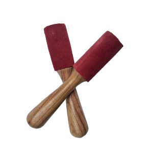 Kleiner Klangschalen-Schlegel aus Holz mit rotem Leder kaufen München, Klangschalen-Klöppel kaufen BRD, Schlegel, Klöppel, Klangschalenschlägel kaufen Bayern, buy stick for singing bowl, Stock mit Leder zum Anreiben der Klangschale, Klangschalen-Schlegel 