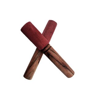 Klangschalen-Schlegel Holz, medium - weinrotes Leder kaufen München, Klangschalen-Schlägel kaufen BRD, Klangschalenklöppel kaufen Bayern, buy stick for singing bowl, Klangschalen-Stick Holz medium mit weinrotem Leder 