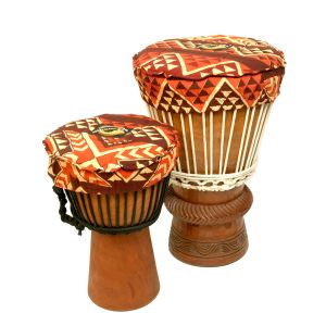 Djembe-Top Tribal-Art orange, 31 cm kaufen München, Djembe-Schoner, Tommel-Hut kaufen München, Djembe-Schutz, buy 11,8