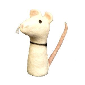 Filz-Fingerpuppe weisse Maus kaufen München, Handgemachte Fingerpuppen aus Filz, Felt, handmade glove puppet mouse made of felt, natürliches Kinder-Spielzeug aus Filz, Filz-Finger-Puppe Maus, Filz-arbeit, Filzfingerpuppe weisse Maus