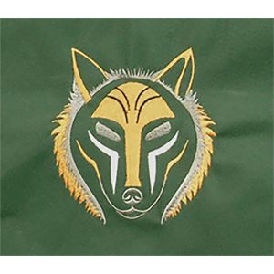 Rahmentrommel-Rucksack Deluxe dunkelgrün Wolf, 49 cm - mit hellen Augen kaufen München, Rahmentrommel-Tasche kaufen Bayern, buy backpack drum case for 18,5