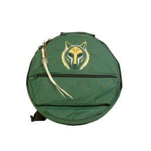 Rahmentrommel-Tasche Deluxe dunkelgrün Wolf - schwarze Augen, 49 cm kaufen München, buy drum case for 18,5
