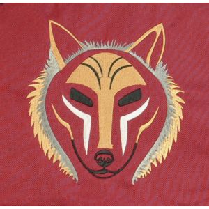 Rahmentrommel-Rucksack Deluxe rot Wolf mit dunklen Augen, 49 cm kaufen München, Rahmen-Trommel-Tasche kaufen, buy backpack drum case for 18,5