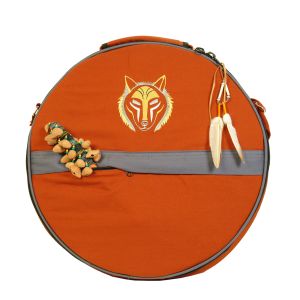 Rahmentrommel-Tasche CP orange Wolf, helle Augen - 44 cm kaufen München, Rahmentrommeltasche kaufen Bayern - Erding,  buy drum case for 16,5