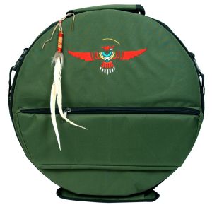 Rahmentrommel-Tasche Deluxe dunkelgrün Adler, 54 cm kaufen München, Rahmentrommeltasche kaufen Bayern, Schamanentrommel-Tasche kaufen Erding, buy drum case for 20,5
