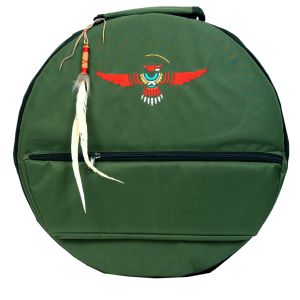 Rahmentrommel-Rucksack Deluxe dunkelgrün, roter Adler - 41 cm kaufen München, Rahmentrommelrucksack, buy backpack for 15,35