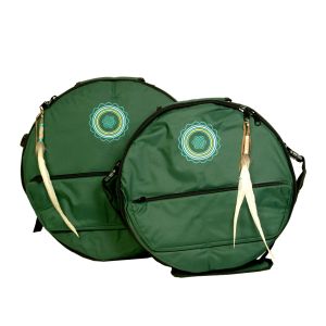 Rahmentrommel-Tasche Deluxe dunkelgrün, türkises Mandala - 41 cm kaufen München, buy drum case for 15,5