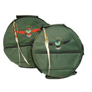 Rahmentrommel-Tasche Deluxe dunkelgrün Adler, 49 cm kaufen München, Rahmentrommeltasche kaufen Bayern, Schamanentrommel-Tasche kaufen Erding, buy drum case for 18,5