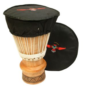 Djembe-Top Deluxe Adler schwarz, 36 cm kaufen München, Djembe-Schoner kaufen BRD, Djembe-Hut Bayern kaufen, Djembe-Schutz Erding, Djembe-Haube, buy drum cover for 14